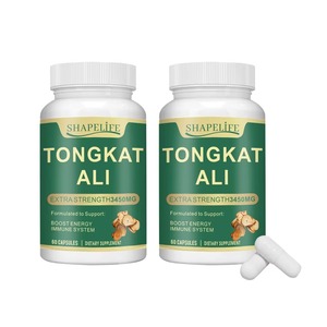Capsules d'extrait de racine de Tongkat Ali et d'herbe de chèvre cornée de qualité alimentaire, personnalisées, compléments alimentaires à base de plantes pour hommes, en emballage en bouteille - Product Image 2