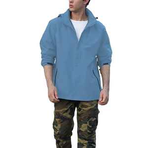 OEM Custom 100% Polyester Men's Plus Size Plaid Breathable Hooded Collar Zipper Casual Style Autumn Windbreaker Jacket - Product Image 2