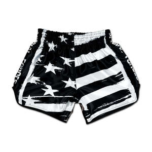 Pantalones Cortos de Muay Thai Negros Personalizados con Mi Logotipo, Pantalones Cortos de Muay Thai y Kick Boxing - Product Image 1