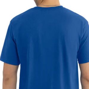 T-shirt décontracté bleu roi pour homme, col rond, manches courtes, en coton doux, coupe oversize, respirant, streetwear d'été, personnalisable - Product Image 4