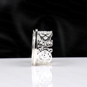 925 Sterling <b>Silver</b> Plated Crown Intricate Filigree Cutout Band For Women Vintage Tiara Princess Band Handmade Heirloom <b>Ring</b> - Product Image 6