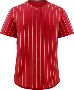 Camisa Casual de Manga Corta con Cuello en V y Rayas Rojas, Transpirable, de Poliéster, para Verano - Product Image 1