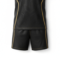 Seragam Sepak Bola Sublimasi Custom Logo Tim, Jersey Sepak Bola Bernapas Cepat Kering V-Neck Poliester Lembut untuk Latihan Pria