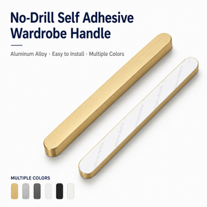 Poignée <span class=keywords><strong>de</strong></span> placard auto-adhésive sans perçage 180 mm en alliage d'aluminium pour armoire - Product Image 1