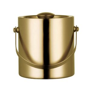 Cubo de hielo de latón de primera calidad con tapa y pinzas, juego completo para enfriar vino y champán, solución elegante para entretenimiento. - Product Image 1