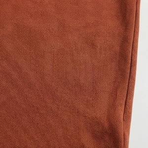 Polo à manches longues pour homme en coton tricoté, couleur rouille, avec poche, coupe classique, respirant, design uni - Product Image 5