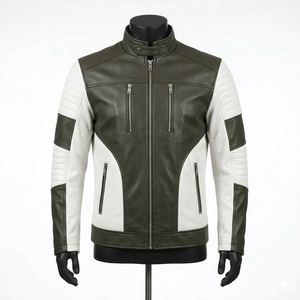 High Quality Fashion Genuine Leather <b>Thin</b> Front Custom Logo Color & Size Plus Size Casual <b>Men</b> Leather <b>Jacket</b> - Product Image 1