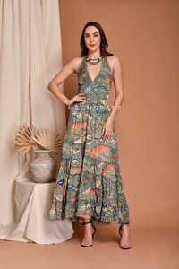 Stylish Silk Long Maxi <b>Dress</b> for Women Boho Party <b>Dress</b> Eco friendly Wrinkle Free & Comfortable Maxi <b>Dress</b> at Low Price - Product Image 3
