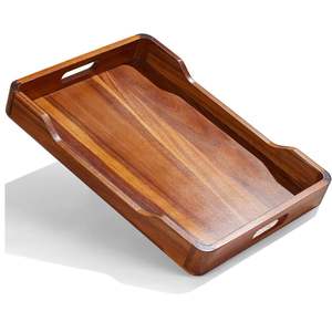Bandeja de Servicio de Madera Ecológica de Lujo, Forma Irregular, Decorativa, Otomana para Desayuno, Cama, Sala de Estar, Mesa de Centro, Apta para Lavavajillas - Product Image 6