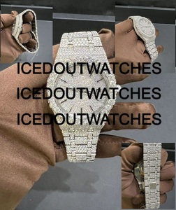 Reloj de Lujo Personalizado con Diamantes VVS Moissanite, Estilo Hip Hop, con Incrustaciones de Piedras, Mecánico, de Acero Inoxidable - Product Image 1