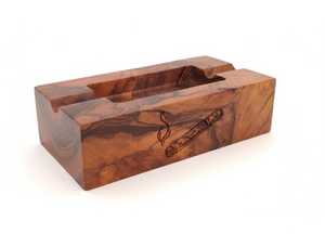 Cendrier moderne en bois de noyer avec fonctions anti-poussière et anti-fumée, design créatif à couvercle carré, cendrier portable en acier inoxydable - Product Image 6