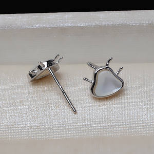 Pendentif en argent S925, empreinte de patte de chat, coquille de nacre, accessoires de bijoux DIY, support de perle de 3,5 à 4 pieds, ensemble de bijoux tendance 3219 - Product Image 4