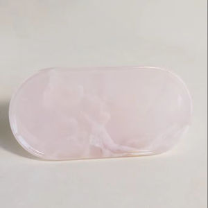 Bandeja Ovalada de Ónix Rosa, Bandeja Decorativa de Piedra Natural de Lujo para Cómoda, Tocador, Decoración del Hogar, 300 mm x 150 mm - Product Image 1