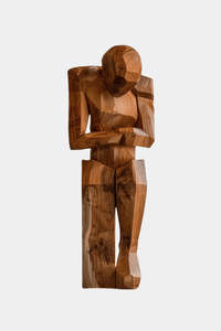 Escultura de Figura Humana Abstracta Moderna Hecha a Mano en Madera Pulida, Estatua Artística Decorativa, Regalo para el Día de la Tierra, Adorno de Mesa - Product Image 1