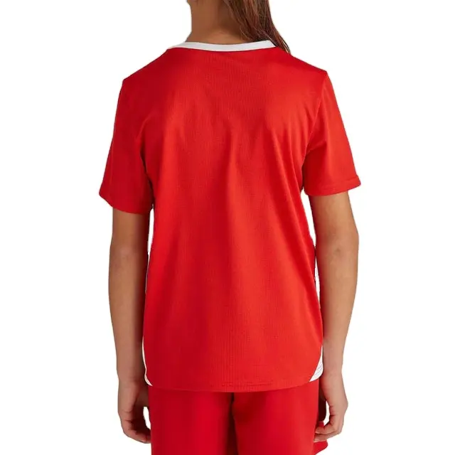 ปรับแต่งเสื้อฟุตบอลเจอร์ซีย์แห้งเร็วฤดูกาลใหม่คุณภาพสูงชุดขายทั้งชุดเสื้อฟุตบอลสีแดง