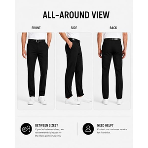 Pantalones de Vestir Clásicos para Hombre, Pantalones de Traje Elásticos, Pantalones de Trabajo Ligeros Resistentes al Agua con Bolsillos - Product Image 5