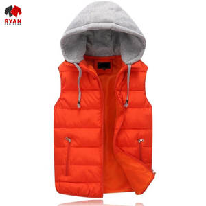 Gilet matelassé pour homme de qualité supérieure, tissu confortable et respirant avec logo personnalisé, col à capuche - Product Image 2
