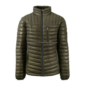 Oem Canvas Stand Collar Front Logo Puffer Down Bubble <b>Jacket</b> for <b>Men</b> 2025 Padded <b>Packable</b> Windproof <b>Waterproof</b> Breathable - Product Image 1