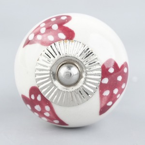 Handmade Top Quality <b>Ceramic</b> Red Flower <b>Drawer</b> <b>Knobs</b> Dresser Cabinet Pulls Kitchen Cupboard Door Handles Traditional Furniture - Product Image 6