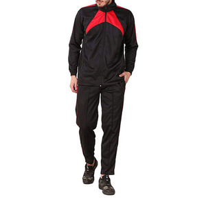 Men's Black Red Color Blocking 2 in 1 Printed Plus Size Tracksuit Full Zip Hooded Sporty Style Breathable Polyester Winter Wear - Product Image 1