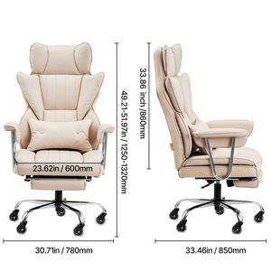 Sedia da Ufficio Direzionale Robusta con Capacità di 180 kg, Poggiapiedi, Braccioli Rimovibili in Nylon PU, Design Ergonomico e Cuscino Lombare - Product Image 6
