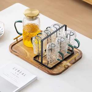 Plateau de service pour petit-déjeuner en bois d'acacia style rustique avec pieds pliants stables pour la décoration de la maison - Product Image 4