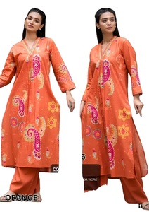 ชุดคอตตอน100% สวยสำหรับงานแต่งด้วยกระจกปักลายชัลวาร์คาเมซสำหรับผู้หญิงอินเดียพิธีแต่งงาน - Product Image 4