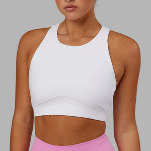 Soutien-gorge de sport Nesta Sports personnalisé en nylon épais et polyester extensible, rembourré, à col rond et dos croisé, pour le yoga et la gym - Product Image 1