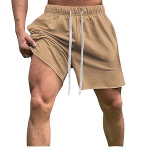 Shorts de sport décontractés pour hommes grande taille 100 % coton brodé, écologiques, avec cordon de serrage, pour entraînement et gym – Collection 2024 à succès - Product Image 1