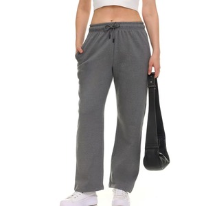 High Quality Blank Baggy Wide <b>Leg</b> Flared Pants <b>Women</b> <b>Joggers</b> Custom Y2k Elastic Oversized Stacked Sweatpants with Feathers - Product Image 6