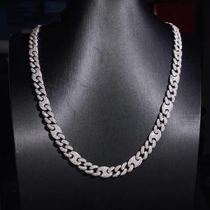 Collar de Cadena Cubana de Lujo con Moissanita, Joyería Hip Hop Iced Out, Chapado en Oro/Plata, Pieza Destacada de Plata Esterlina - Product Image 1