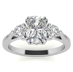 Oval Cut Moissanite 14k Gold Plated Sterling <b>Silver</b> <b>Solitaire</b> Engagement <b>Ring</b> Bridal Wedding Party Promise <b>Ring</b> - Product Image 3