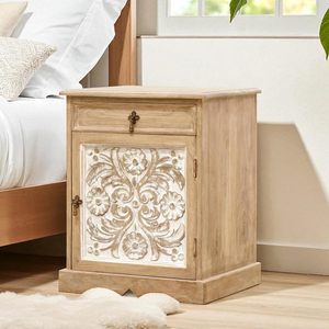 Bedside, Multipurpose for Living and Bed Room, Solid Wood, Natural Matte Finish - Product Image 2