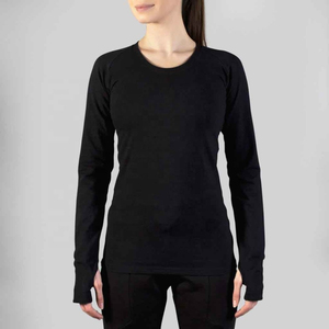 Camiseta de Manga Larga para Mujer, 95% Algodón, 5% Elastano, Impresión a Color Personalizada, Corte Ajustado, Ropa Urbana, Servicio OEM con Logotipo Personalizado - Product Image 4