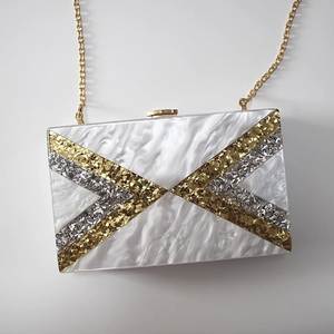 Bolso de Resina con Hojas Doradas Florales, Hecho a Mano, Personalizado, para Navidad y Año Nuevo, Bolso de Boutique - Product Image 3