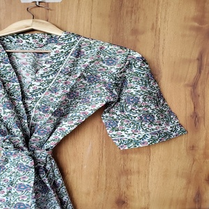 Kimono Kaftan en Coton Imprimé à la Main Style Luxe, Grande Taille Léger, Cache-maillot d'été Imprimé – Excellent Prix - Product Image 6