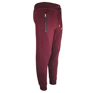 Pantalon de jogging unisexe en coton marron avec poche arrière zippée, fermeture à cordon, style décontracté pour l'automne, longueur cheville, design uni - Product Image 3