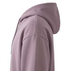 Sudadera con Capucha de Felpa Gruesa Premium, Color Morado Polvoriento, Diseño Minimalista, Sudadera Lisa Morado Pastel para Hombre, Estilo Urbano, Venta al por Mayor - Product Image 3
