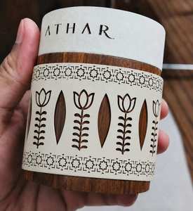2026 Latest Wooden Bakhoor <b>Incense</b> <b>Holder</b> With Leather Lace Cutout For Ramadan Eid Mabkhara Oud Burner for Home Table Decoration - Product Image 2