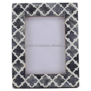 Dyed Bone Inlay Decorative Resin Photo <b>Frame</b> Wood Glass MDF Wood Metal for Home Decor - Product Image 6