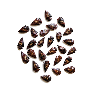 High quality mahogany obsidian arrowhead rune <b>set</b> <b>Crystal</b> Rune Wicca Energy natural stone for Divination and Intuition seller - Product Image 5