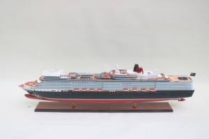 Maqueta de Barco Crucero de Madera Hecha a Mano de Lujo - Réplica a Escala de Buque Transatlántico, Regalo Festivo, Decoración para Vitrina, MS Queen Elizabeth 2010 - Product Image 3