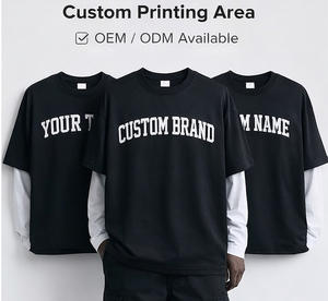 Camisetas de Hombre al por Mayor, Tejidas, Estilo Urbano, Personalizadas con Serigrafía Frontal, Costuras Dobles Premium - Product Image 2