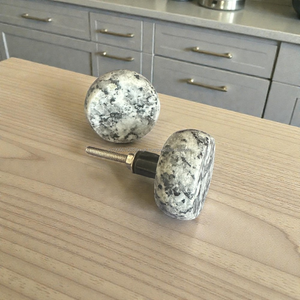 Perilla de Mármol Blanco Gris Natural AG Elements para Gabinetes y Cajones |   Herrajes de Piedra para Muebles, Duraderos, para Cocina, Cómoda, Dormitorio, Hotel - Product Image 4