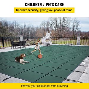 Copertura di Sicurezza Verde in Rete di PC Solido per Piscina Interrata Rettangolare 20x40ft per la Sicurezza Invernale della Piscina - Product Image 5