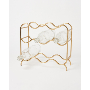 Elegante Estante Decorativo de Metal para 6 Botellas de Vino, Soporte de Hierro para Botellas, Organizador de Almacenamiento de Vino Negro y Estilizado para el Hogar o Bar - Product Image 3