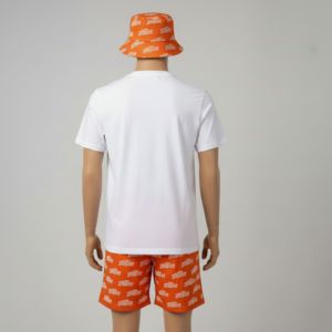 Ensemble de vêtements d'été de luxe avec logo personnalisé, t-shirt respirant tissé et brodé avec short, style décontracté en tricot. - Product Image 6