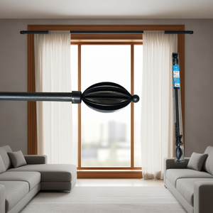 Bastone per Tende in Metallo MNJ 1.2M-2.1M con Terminale Decorativo Nero - Product Image 3