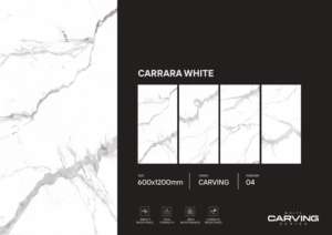 Azulejos de porcelana de diseño tallado, tamaño 600x1200, azulejos de pared y suelo de gran tamaño premium para proyectos de diseño de interiores modernos. - Product Image 6