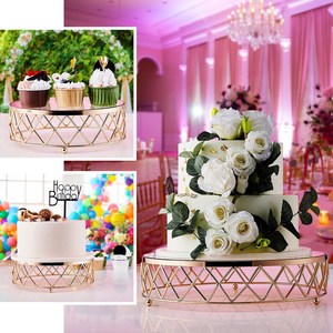 Moderno Soporte Decorativo Dorado de Hierro para Pasteles, Lujoso Expositor Redondo para Postres y Dulces, Soporte de Mesa para Tartas - Product Image 4